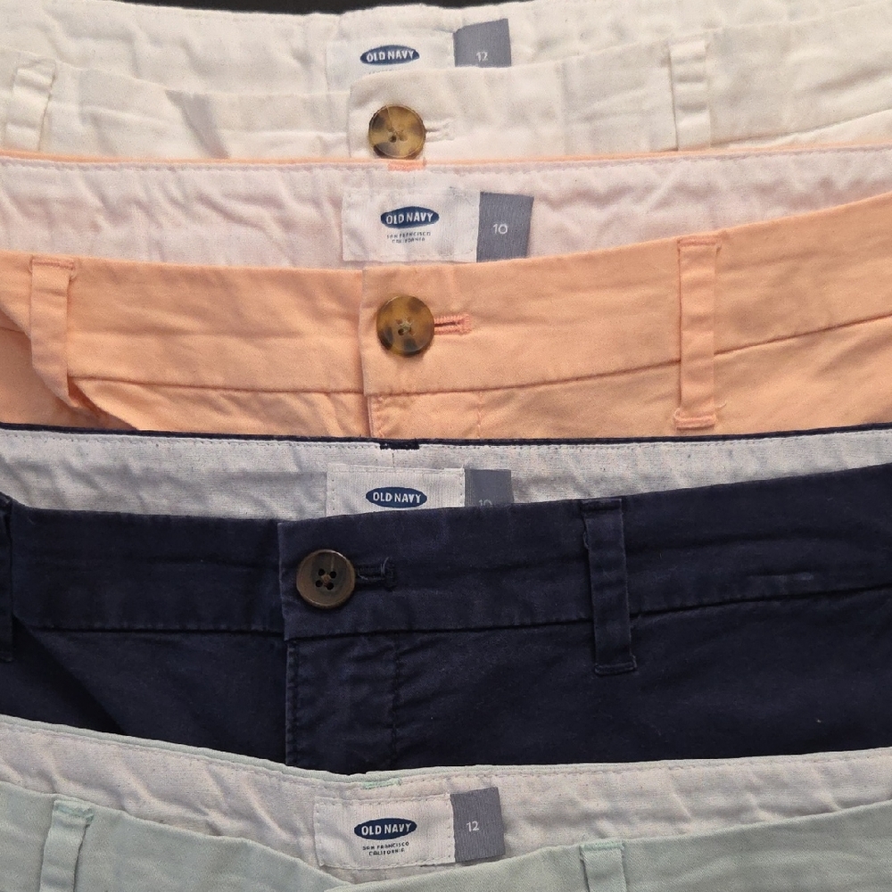 Old Navy Women's Chino shorts - Navy, Peach, White, Light Blue
